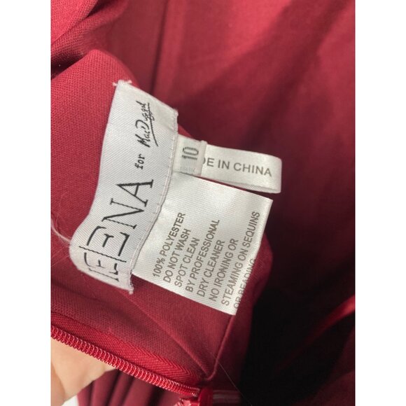 IEENA MAC DUGGAL HIGH NECK JERSEY GOWN W/TEARDROP CUTOUT BACK BURGANDY SIZE 1O - Picture 7 of 7